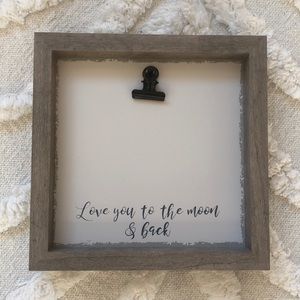 Love you to the moon picture holder for nursery